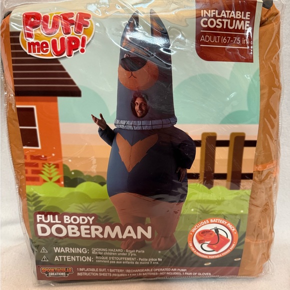Full Body Doberman Inflatable Costume. Adult (67-75 in). - Picture 4 of 7